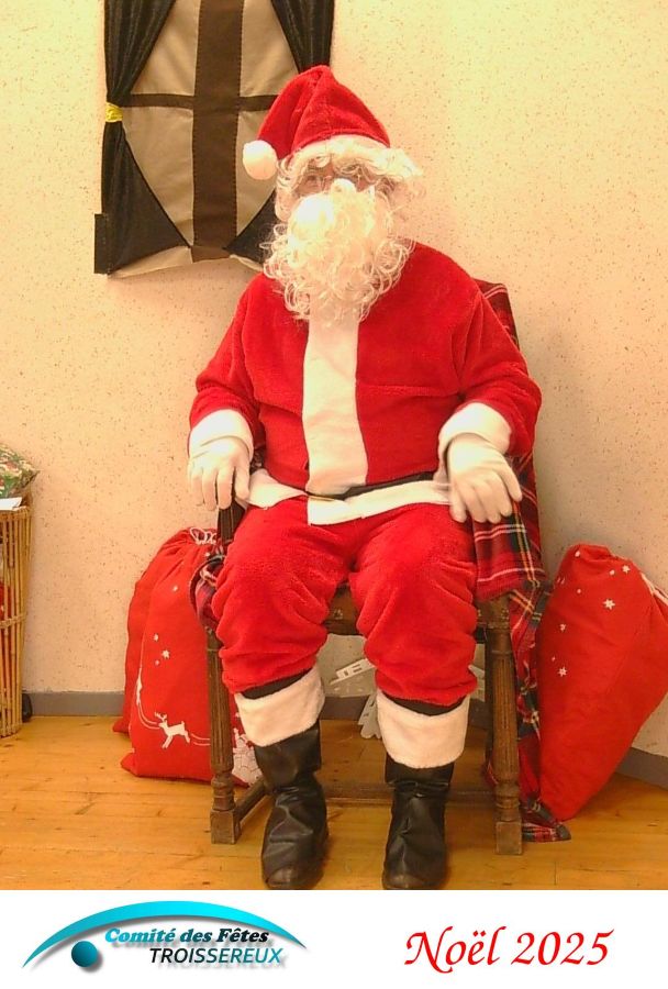Père-Noël sur son fauteil